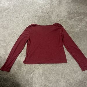 V neck shirt faded red color